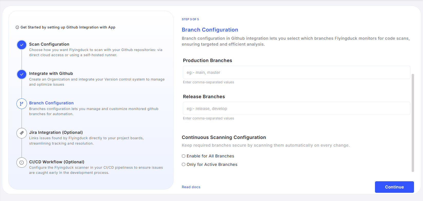 branches config