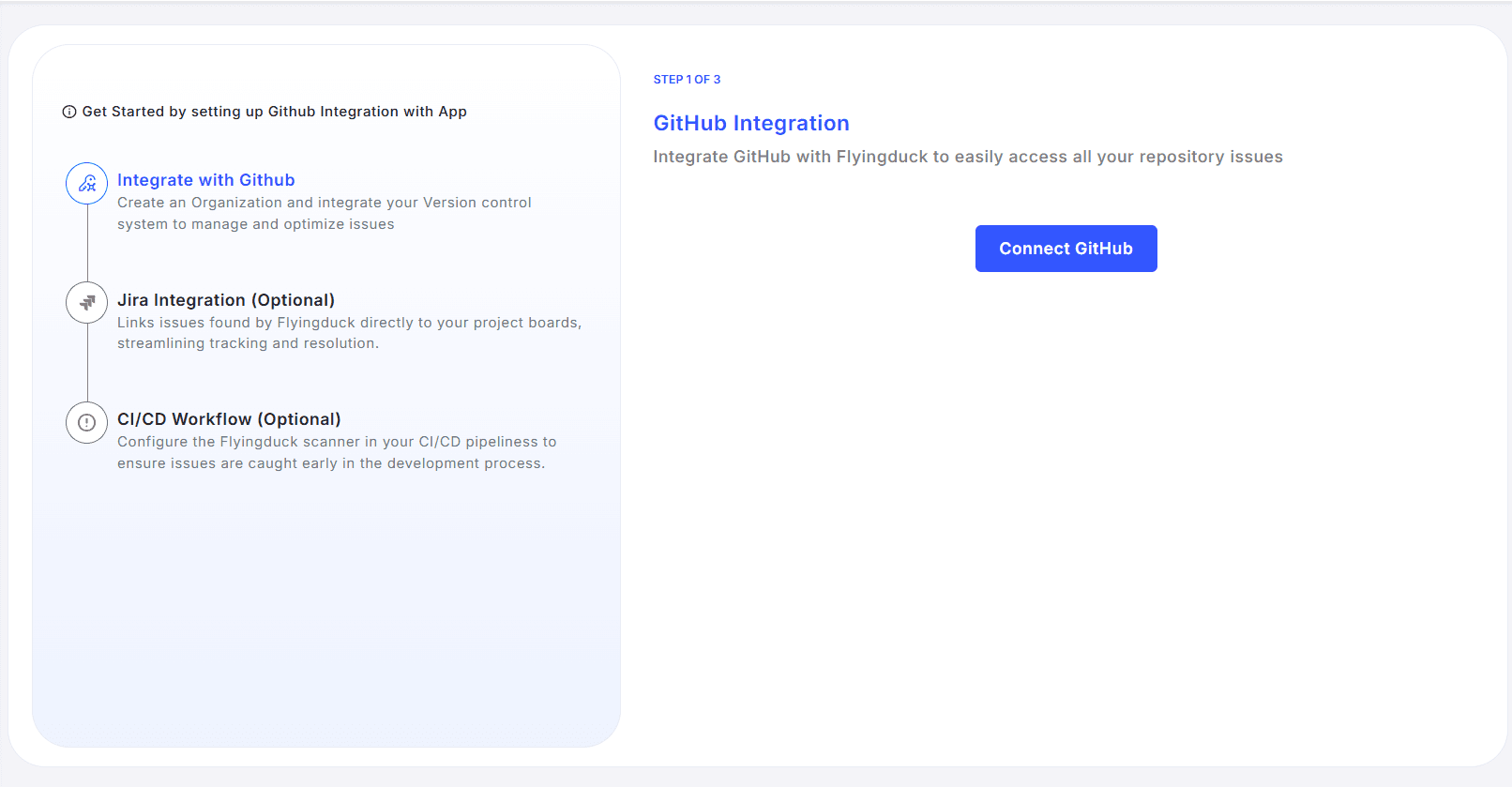 github connect button