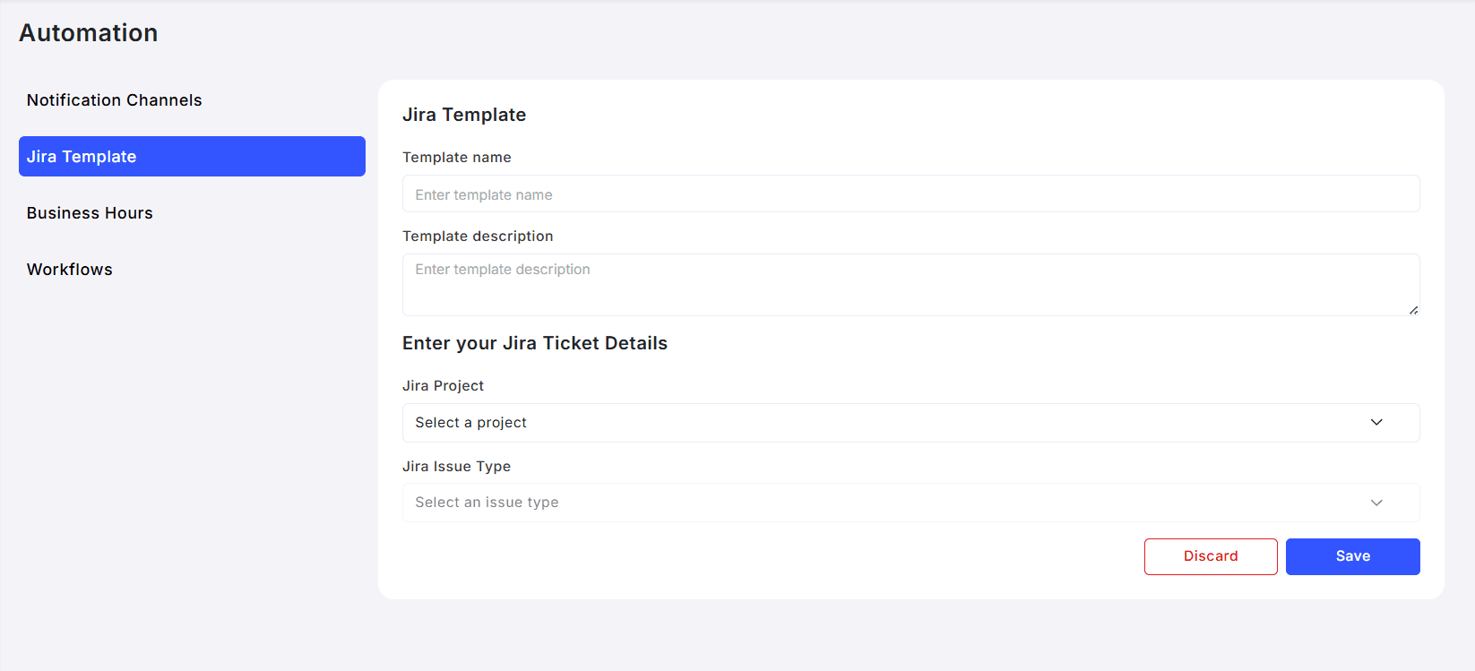 configure jira template